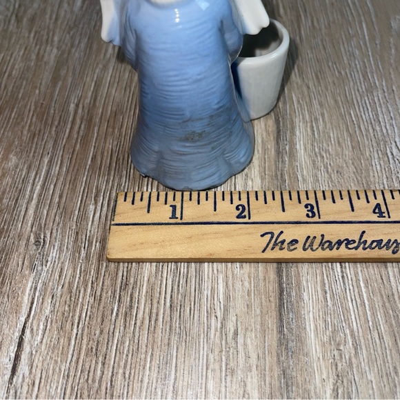 Vintage Sanmyro Blue Angel Candlestick Toothpick Decor Cherub Made In Japan - Picture 14 of 14